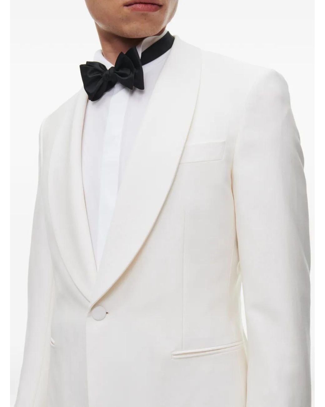 Fursac White Shawl-Collar Single-Breasted Suit Jacket for men