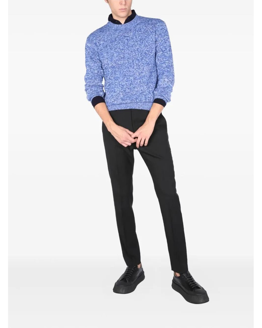 Ballantyne Blue Speckled Wool Sweater for men