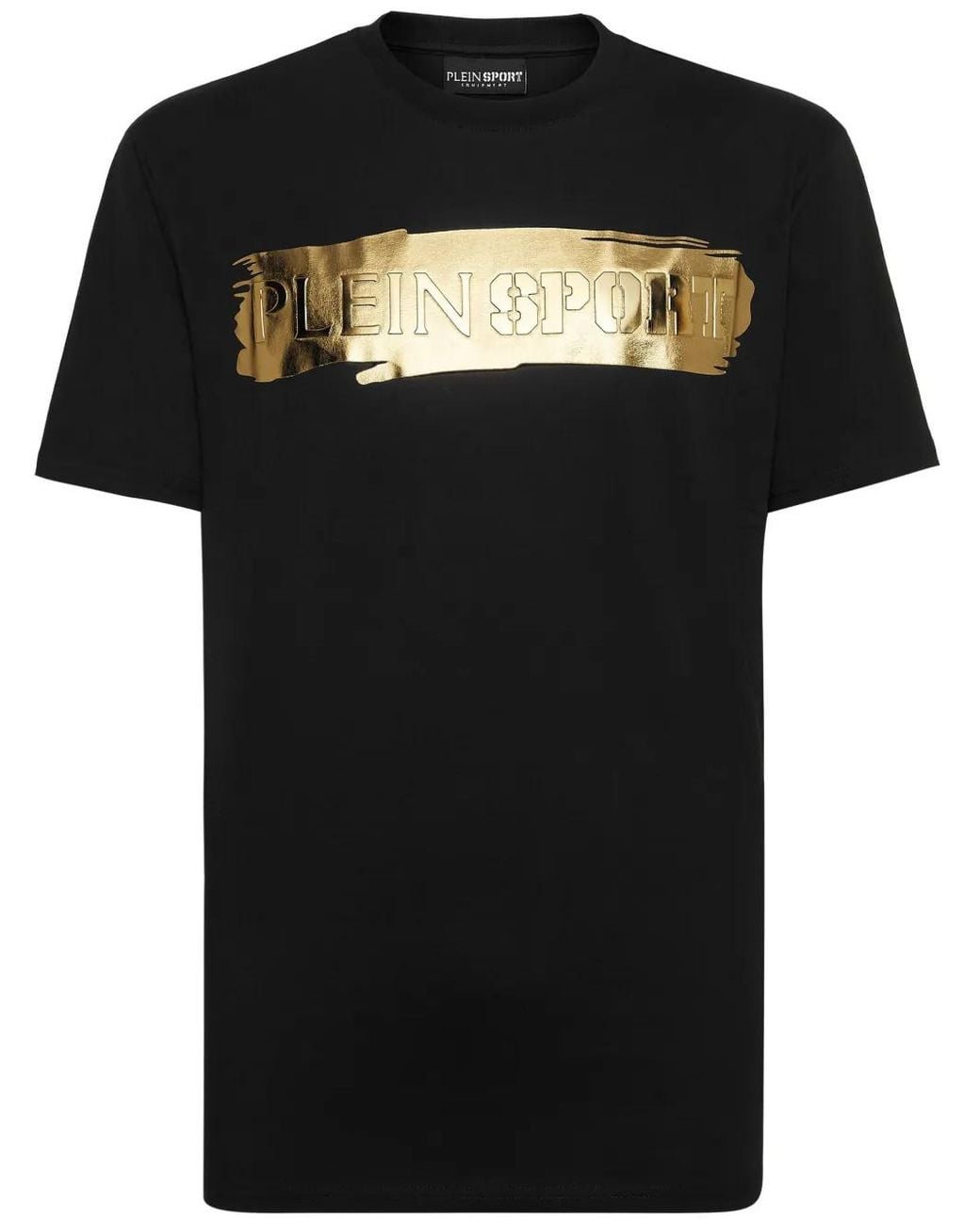Philipp Plein Black Brushstroke-Print Cotton T-Shirt for men