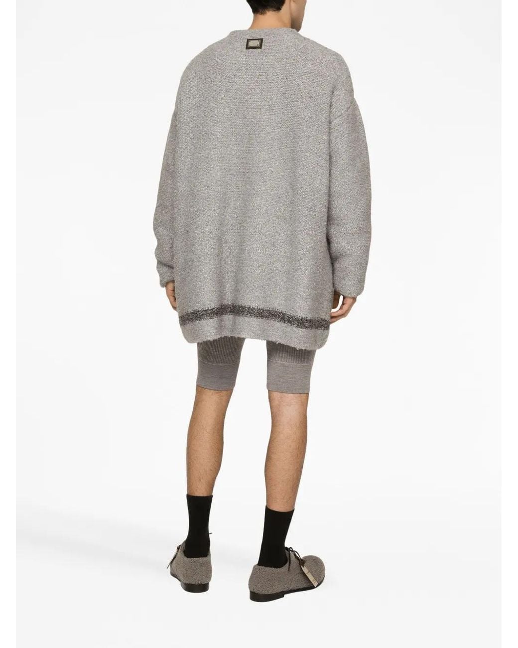 Dolce & Gabbana Gray Crew-Neck Long-Sleeve Jumper for men