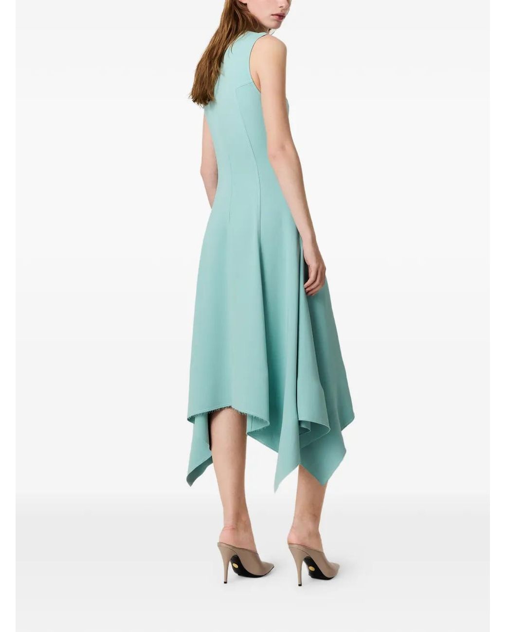 Stella McCartney Blue Asymmetric-Hem Sleeveless Dress