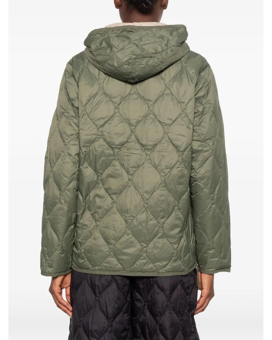 Taion Green Quilted Hooded Jacket