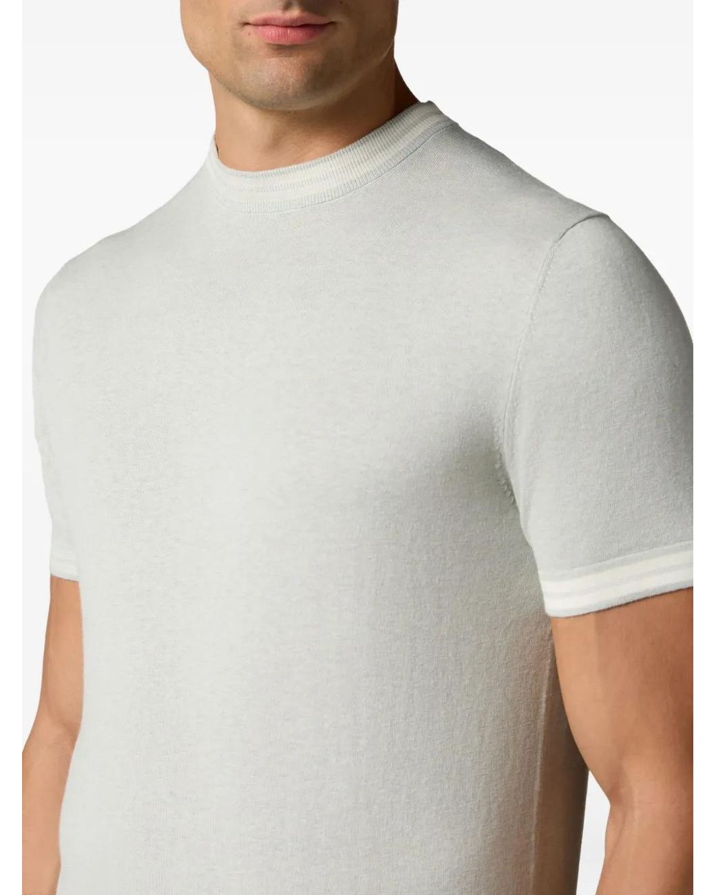 Brooks Brothers Gray Ribbed-Trim T-Shirt for men