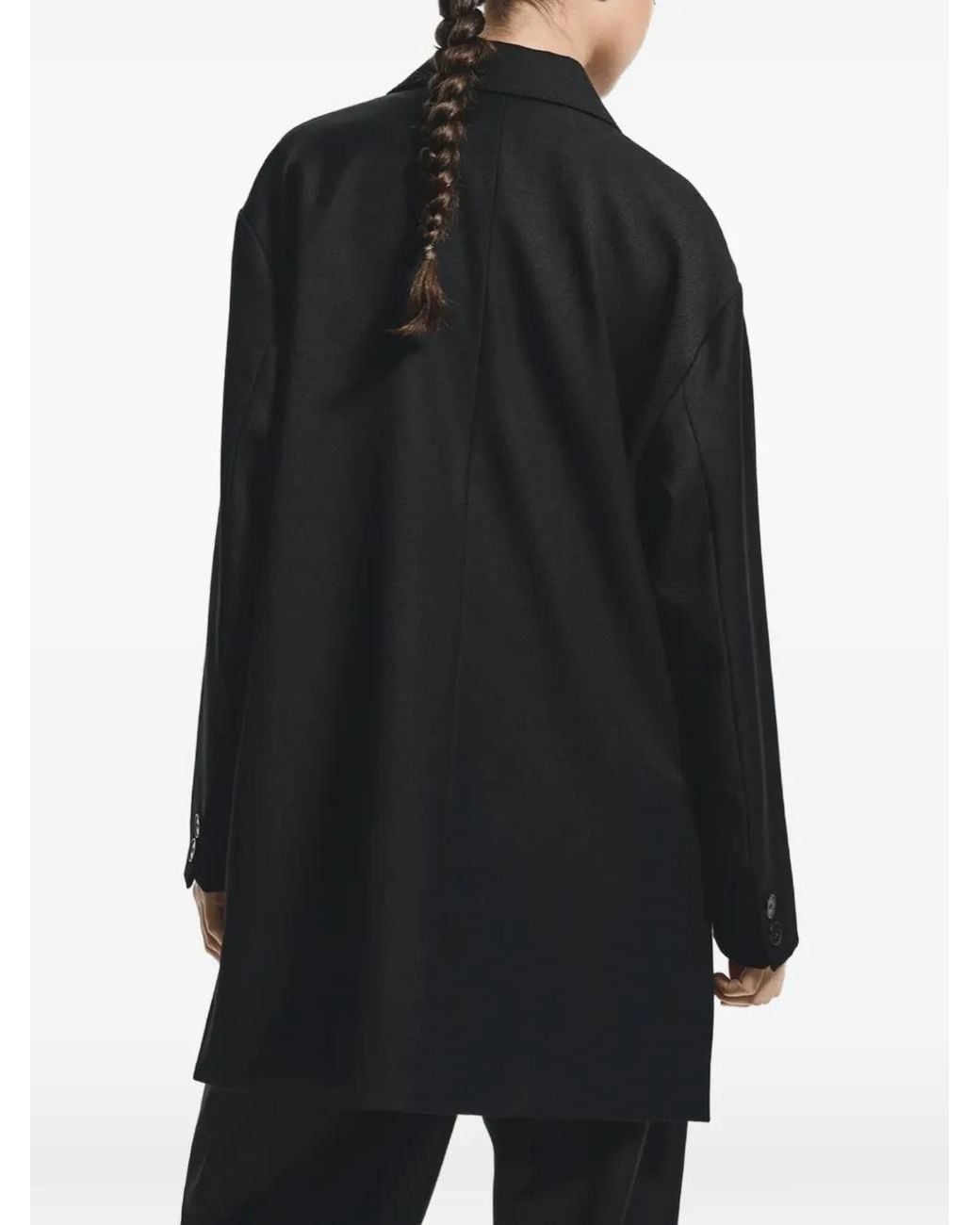 Stel Black Split-Hem Double-Breasted Blazer