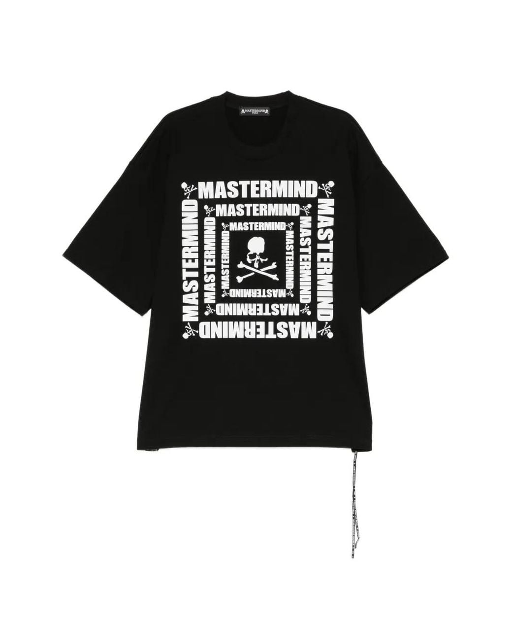 MASTERMIND WORLD Black T-Shirt À Logo Imprimé Et Imprimé Tête De Mort for men