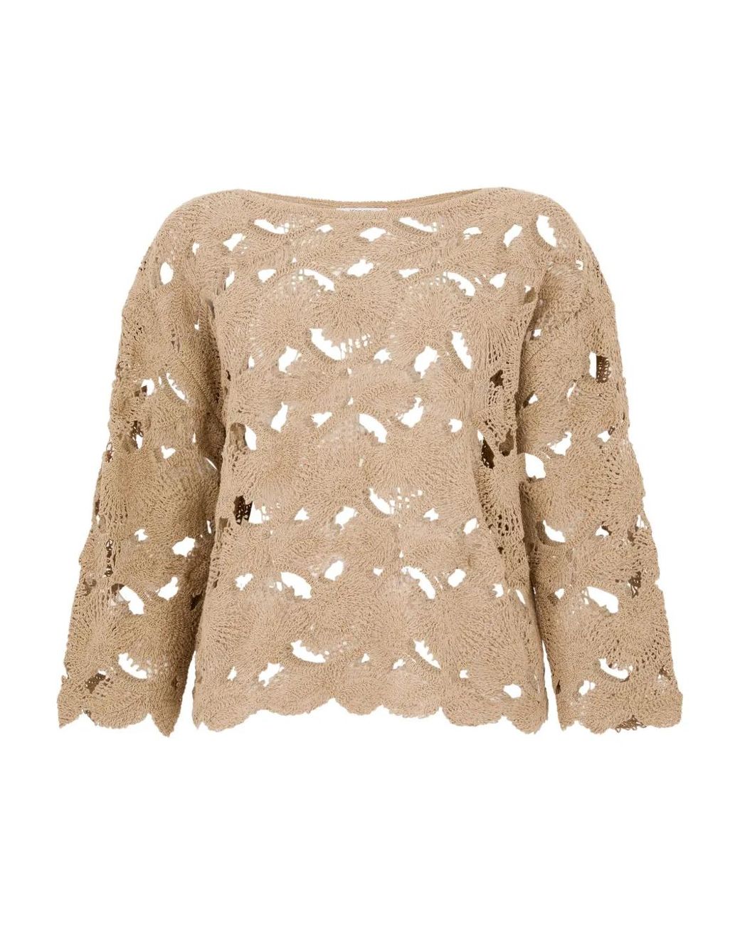 Kangra Natural Crochet-Knit Top