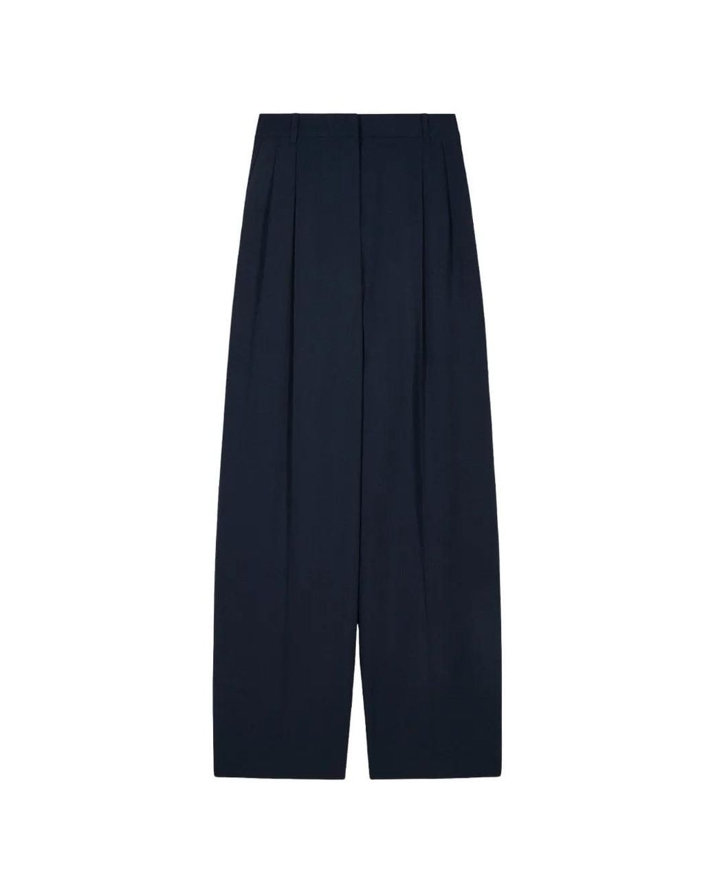Patrizia Pepe Blue Pleated Fly Palazzo Pants