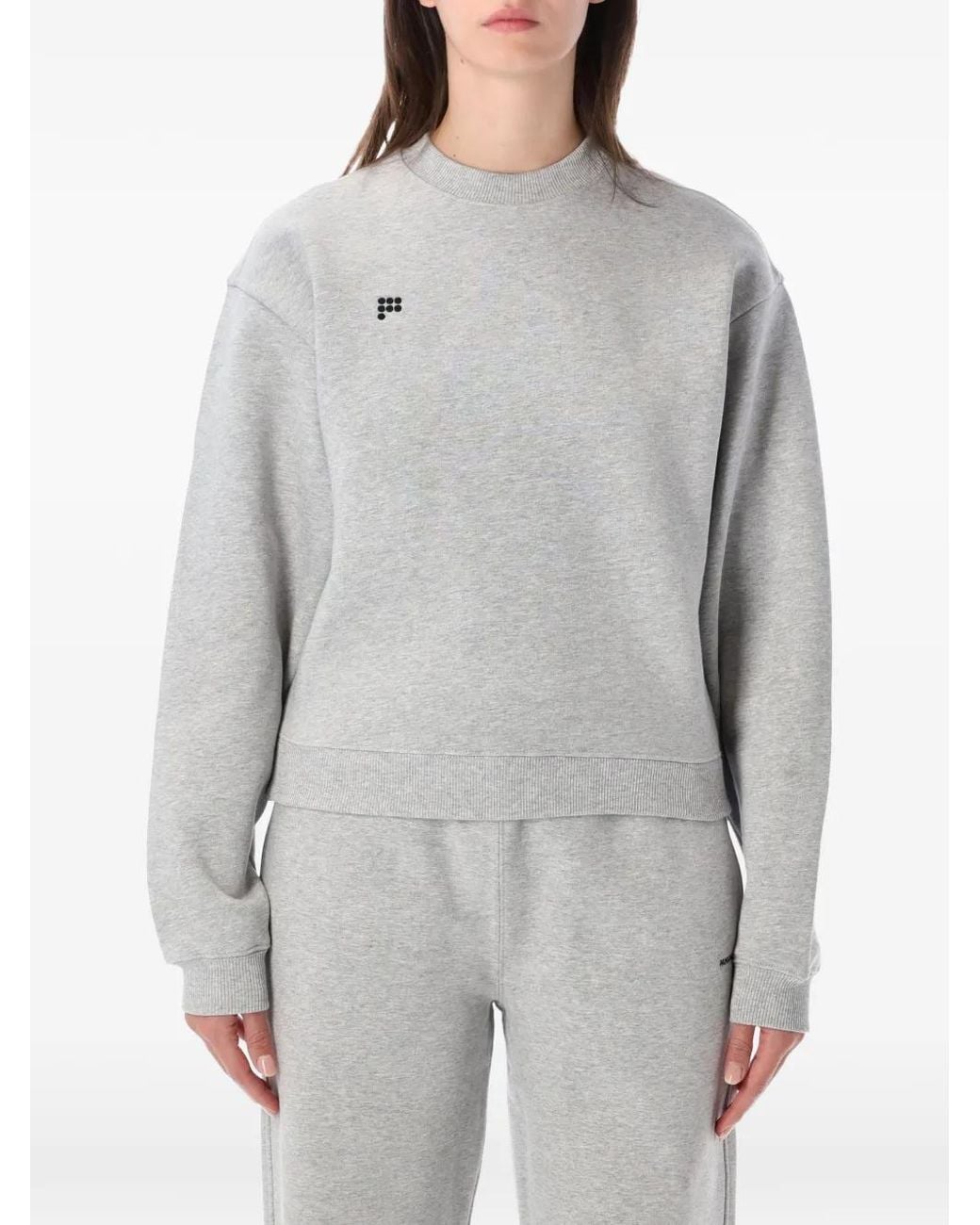 PANGAIA Gray Logo-Print Mélange-Effect Sweatshirt