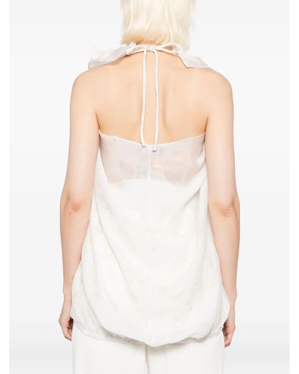 BLAKLACE White Butterfly-Print Top