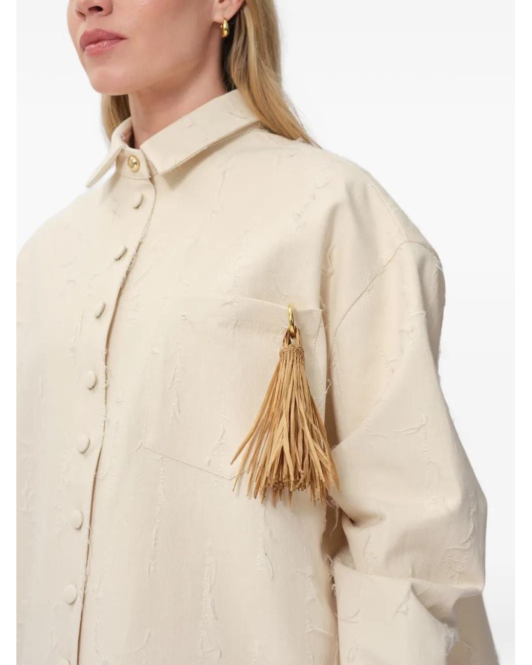Camicia Dunes Con Nappa di Concepto in Natural