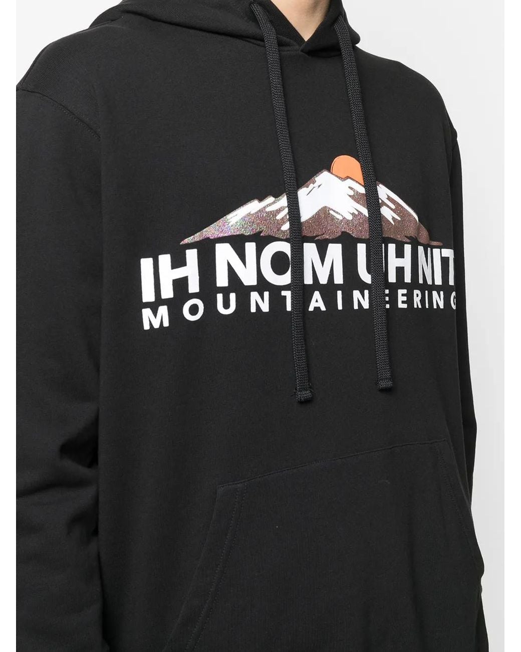 Ih Nom Uh Nit Black Logo Drawstring Hoodie for men