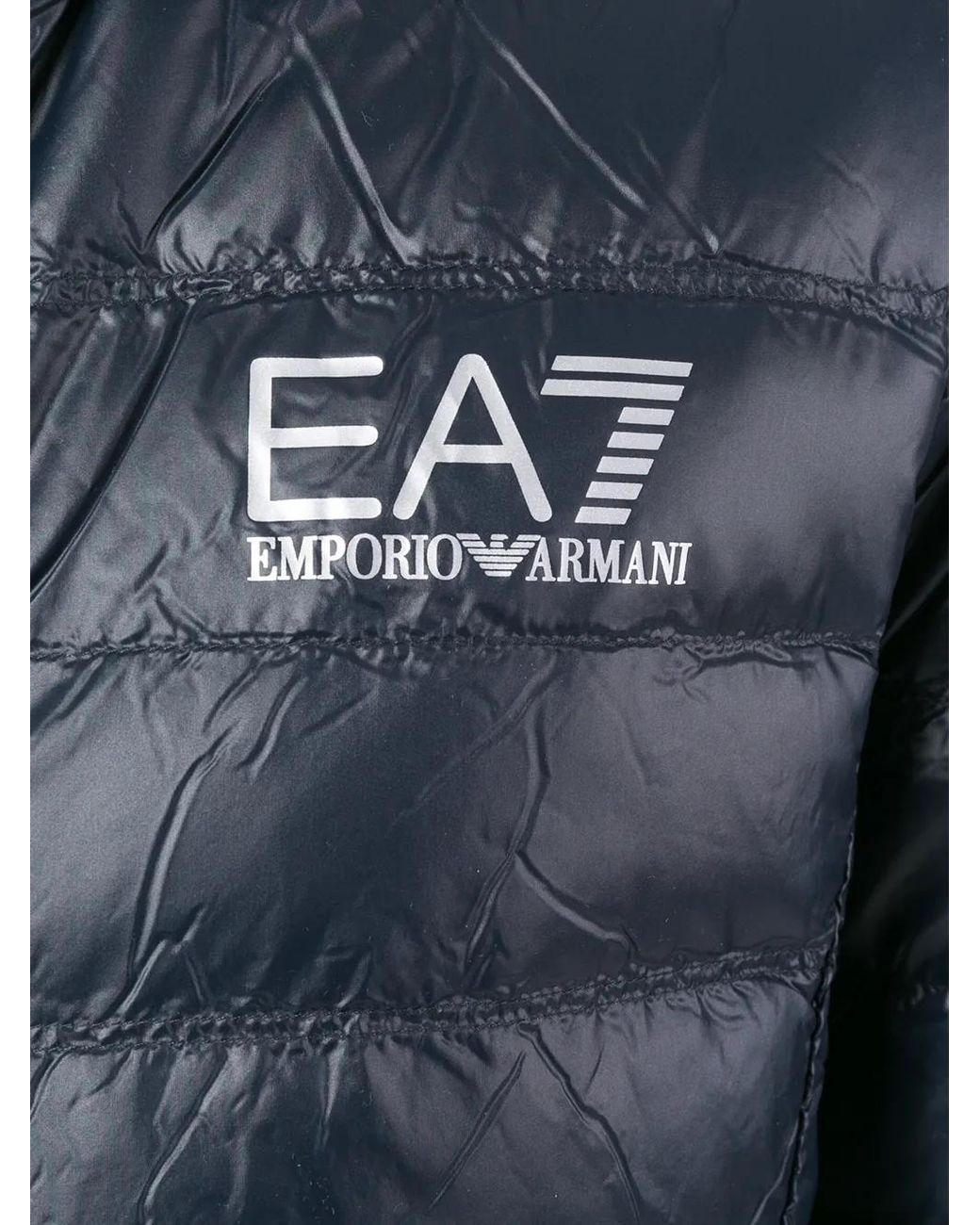 EA7 Blue Short Down Jacket for men