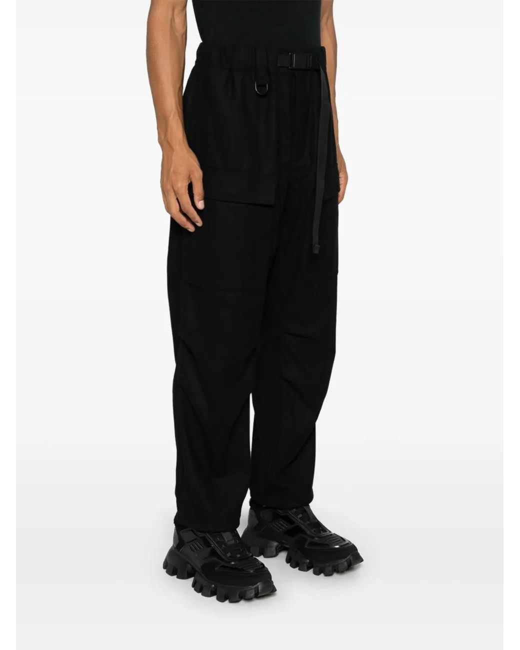 Y-3 Black Flannel Cargo Trousers