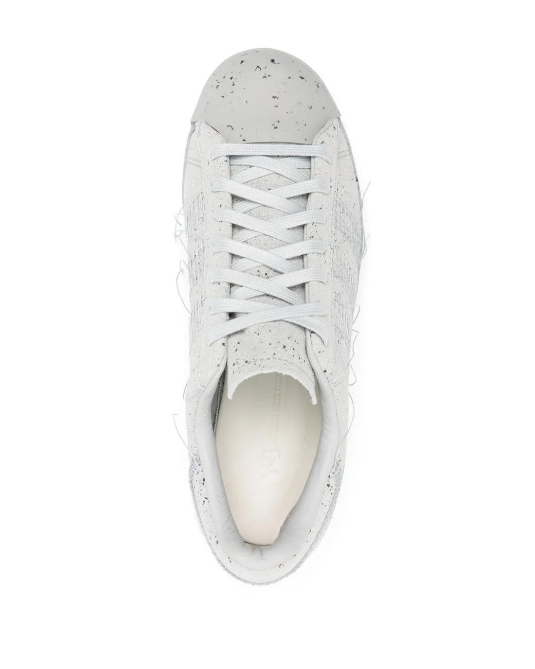 Y-3 White Superstar Exposed-Seam Suede Sneakers