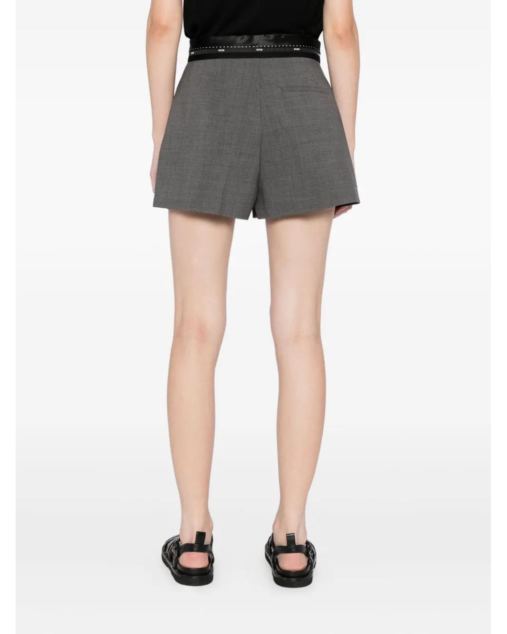 MSGM Gray Shorts Mit Logo-Bund
