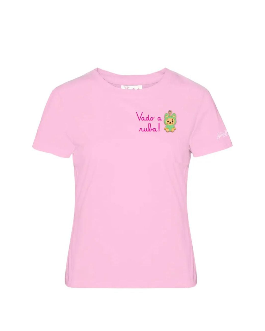 Mc2 Saint Barth Pink Chest Graphic T-Shirt