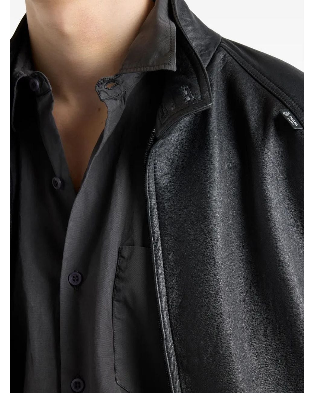 Prada Black Nappa Leather Jacket for men