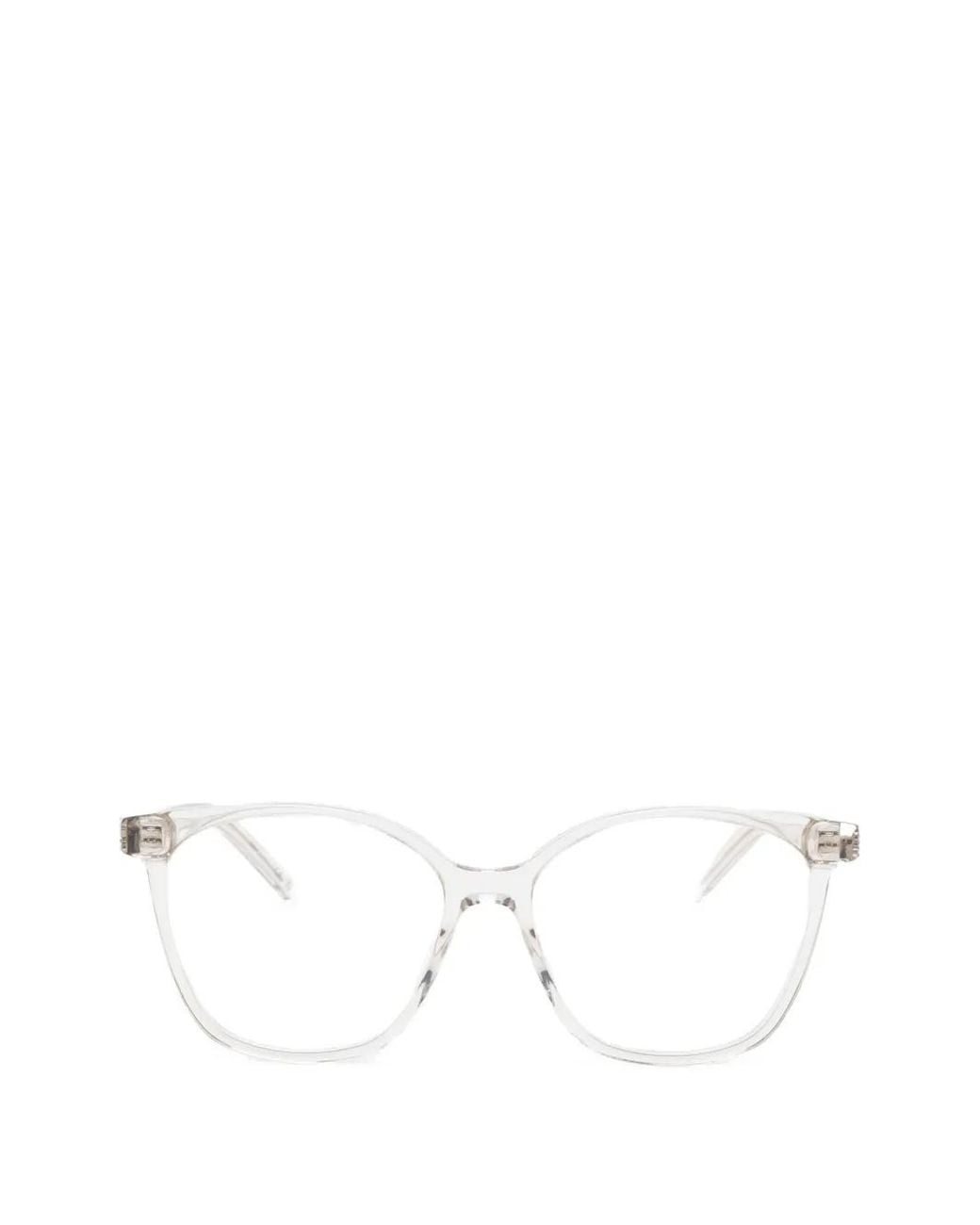 Saint Laurent Brille Mit Eckigem Gestell in White für Herren