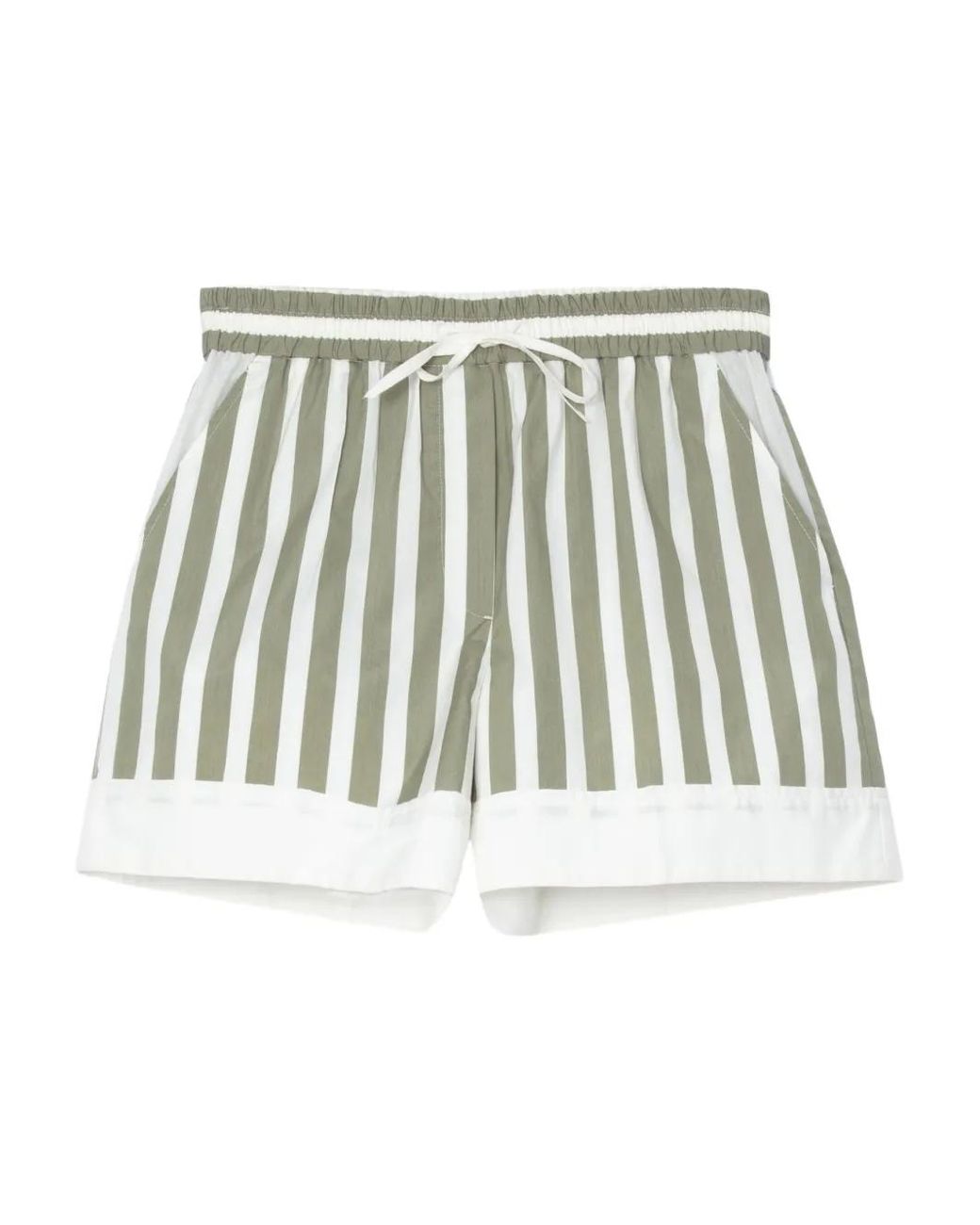 3.1 Phillip Lim White Striped Drawstring Shorts