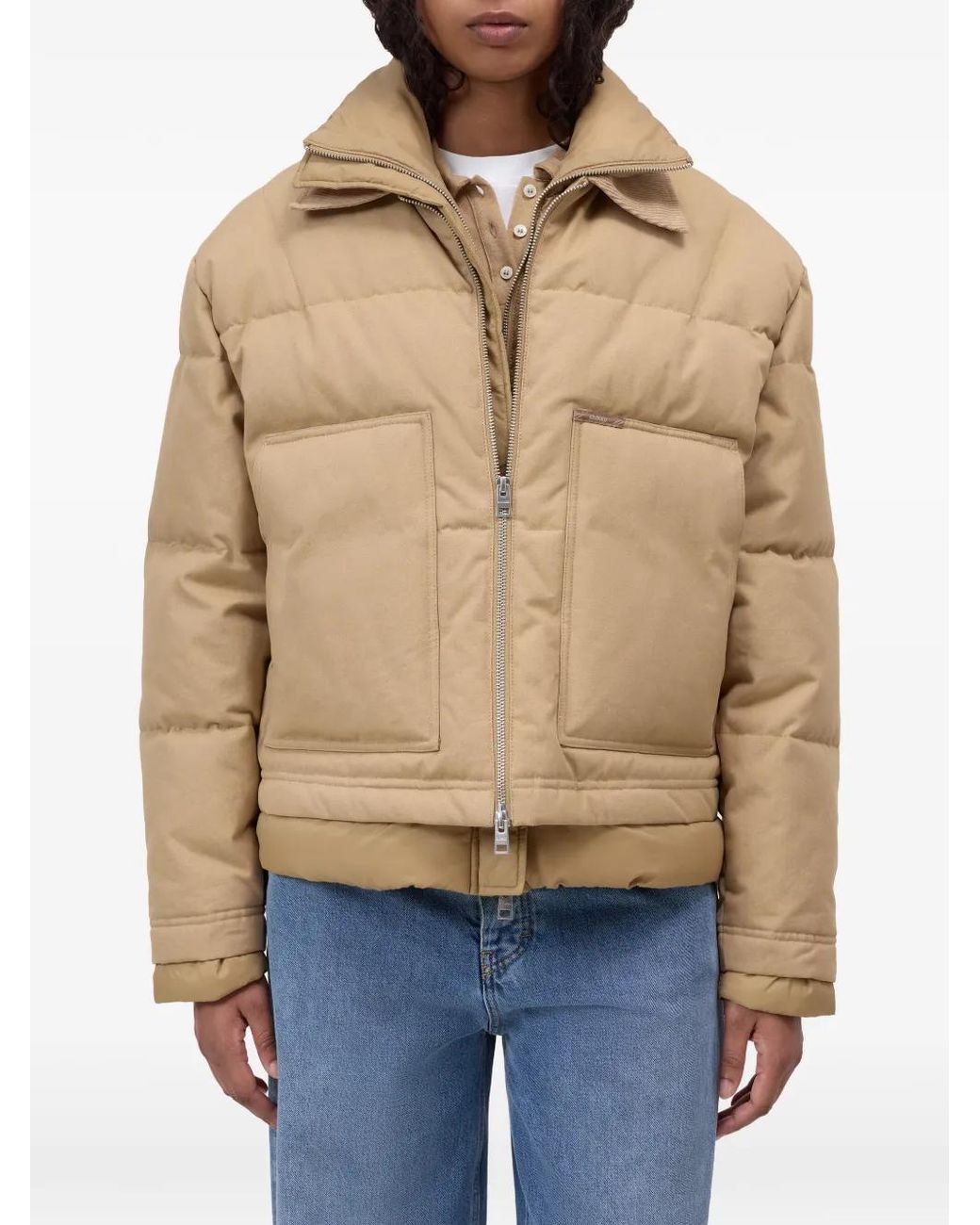 Closed Natural Padded Corduroy-Collar Jacket