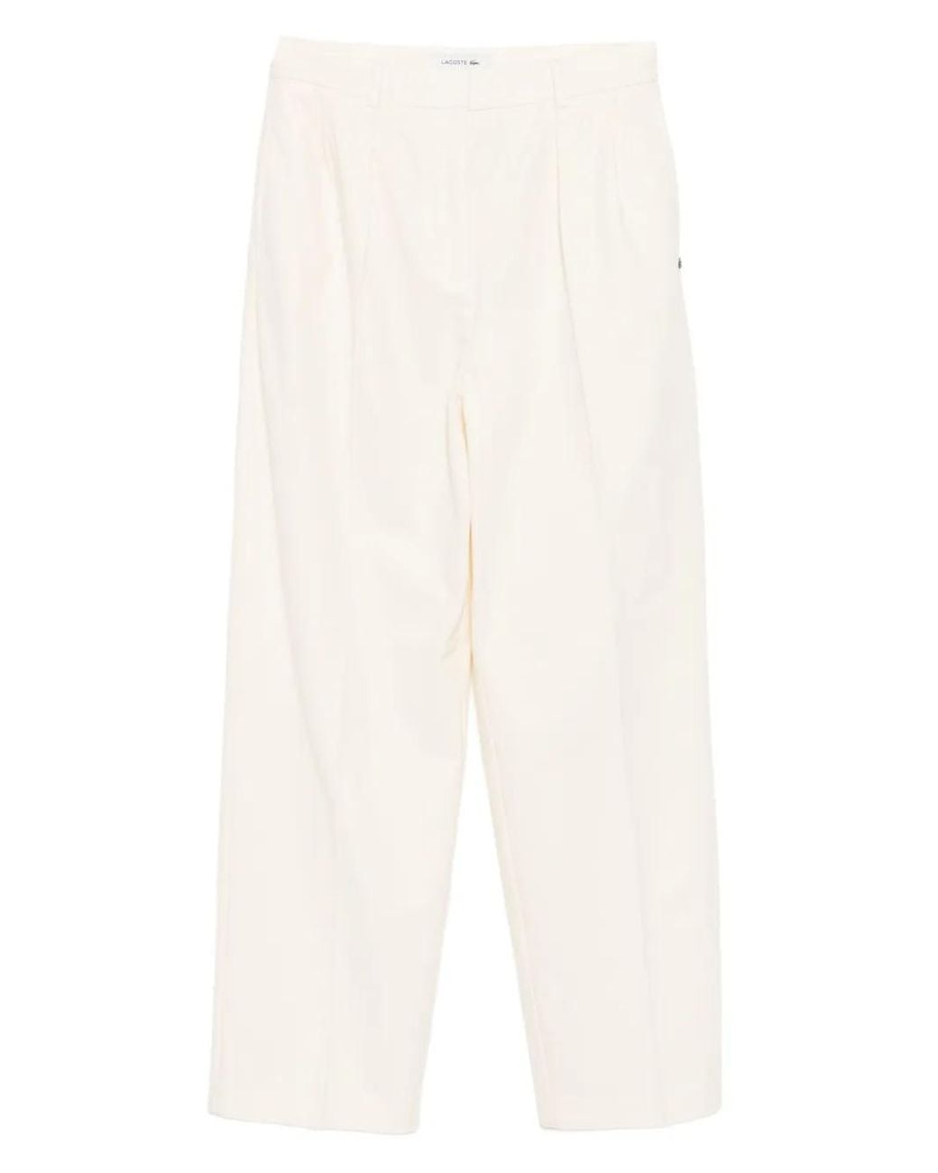 Lacoste White Logo-Embroidered Trousers