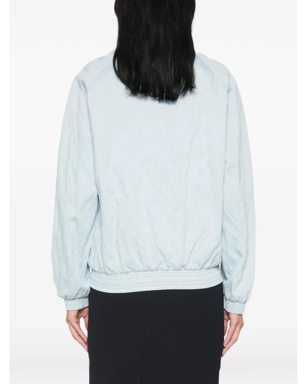 ShuShu/Tong Blue Ruffled Crinkle-Effect Jacket