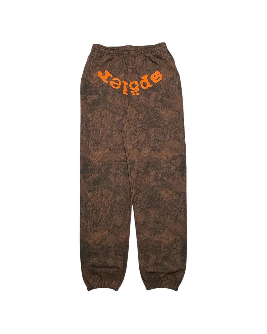 Sp5der Brown T&F Tree Camouflage Track Pants for men