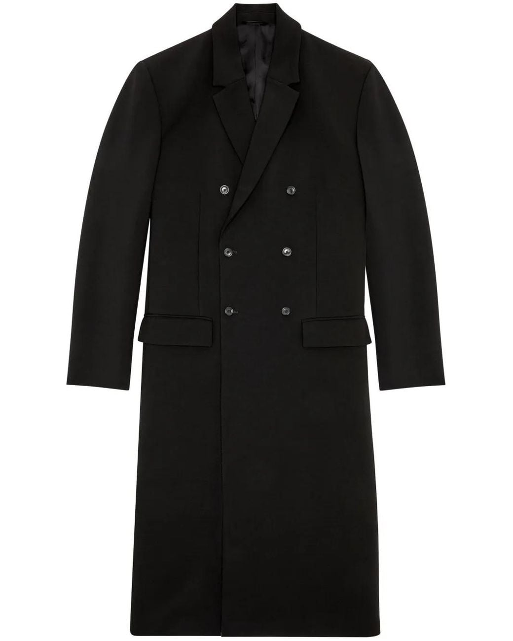 DIESEL Black Double-Breasted Tailored Coat for men