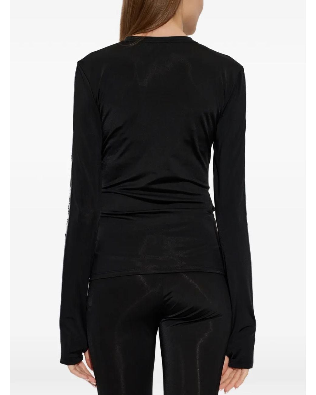 Moschino Black Logo-Tape Zip-Up Sweatshirt