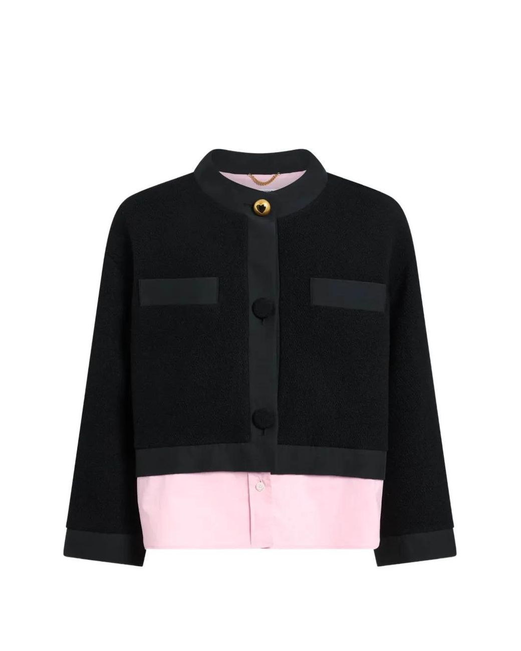 Moschino Black Buckle Wool Jacket
