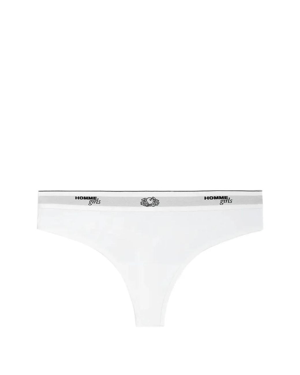 HOMMEGIRLS White Logo-Waistband Bikini Thongs (Set Of Three)