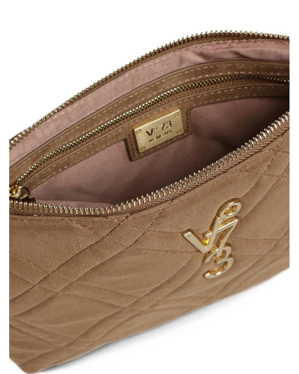 V73 Brown Diaspro Quilted Shoulder Bag