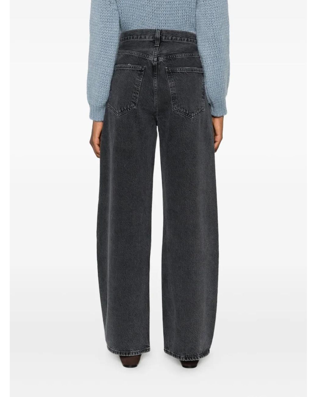 Agolde Gray Wide-Leg Jeans