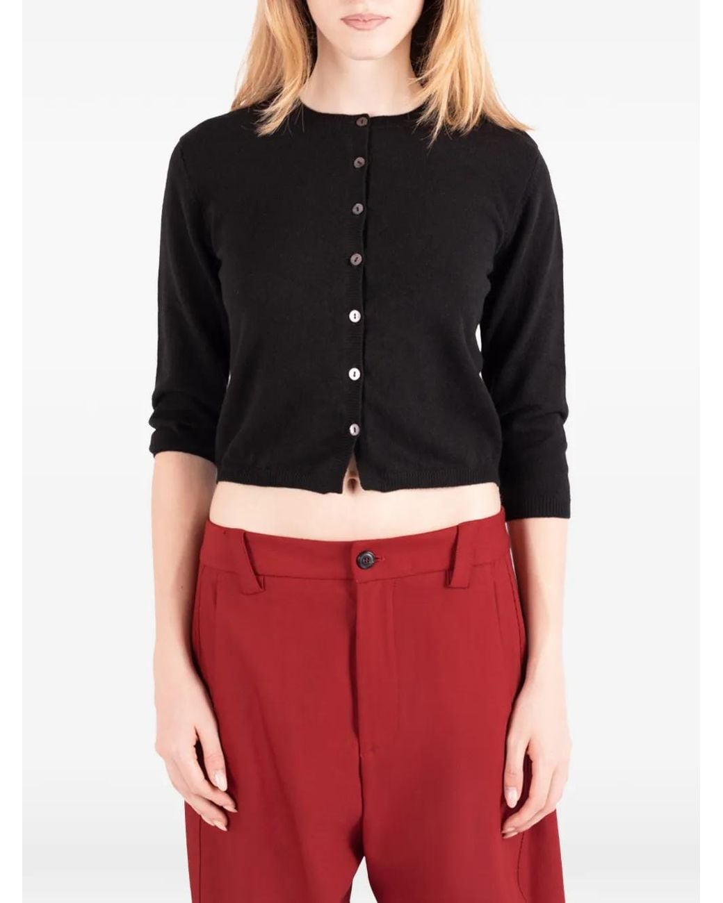 Societe Anonyme Black Button-Up Cashmere Cardigan