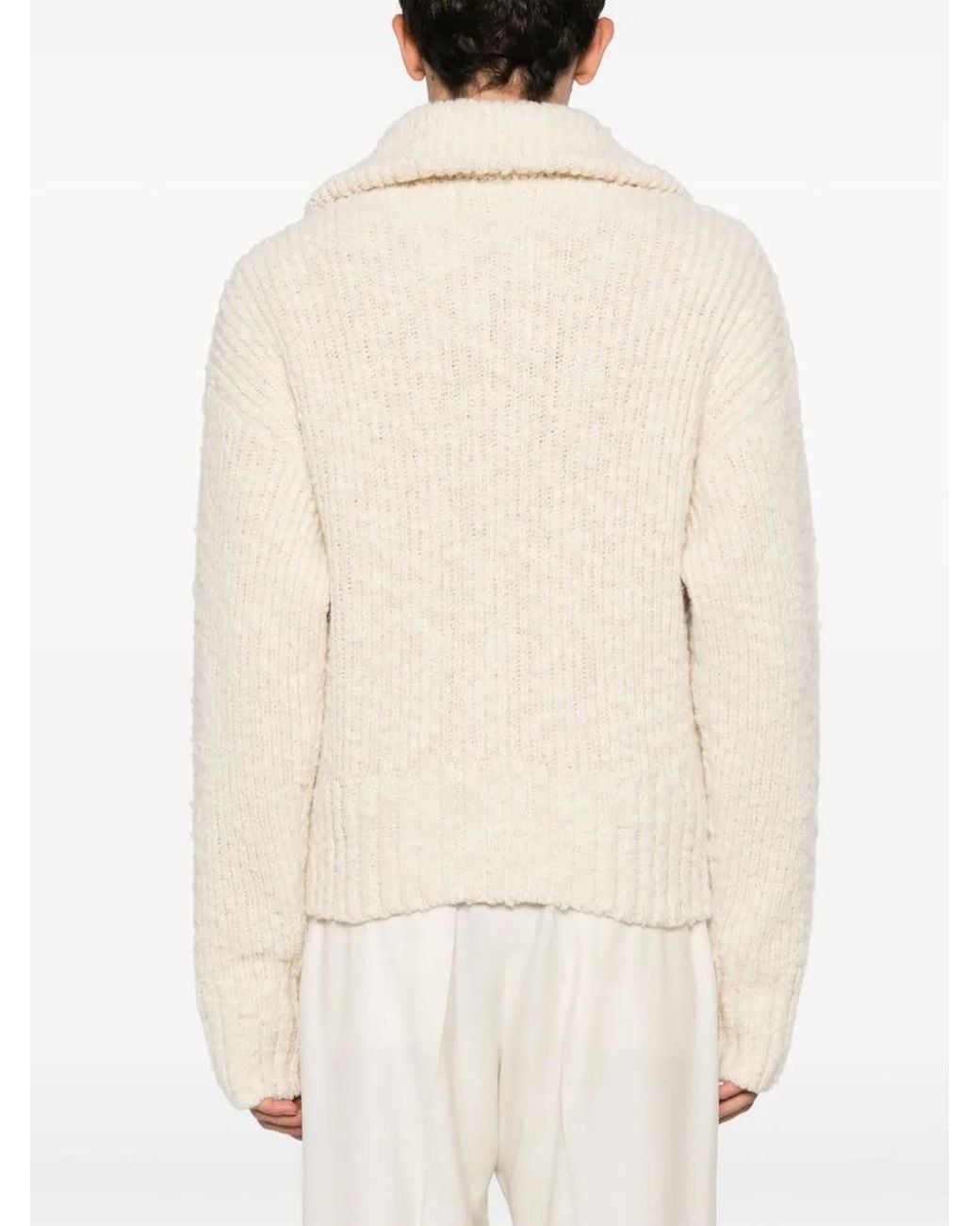 AMI Natural Brushed Half-zip Jumper