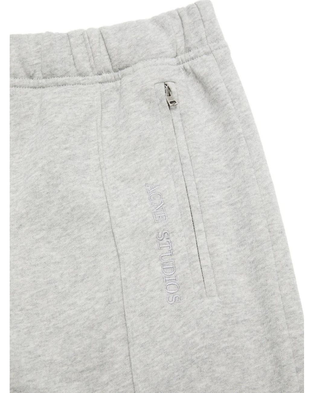 Acne White Logo-Embroidered Track Pants