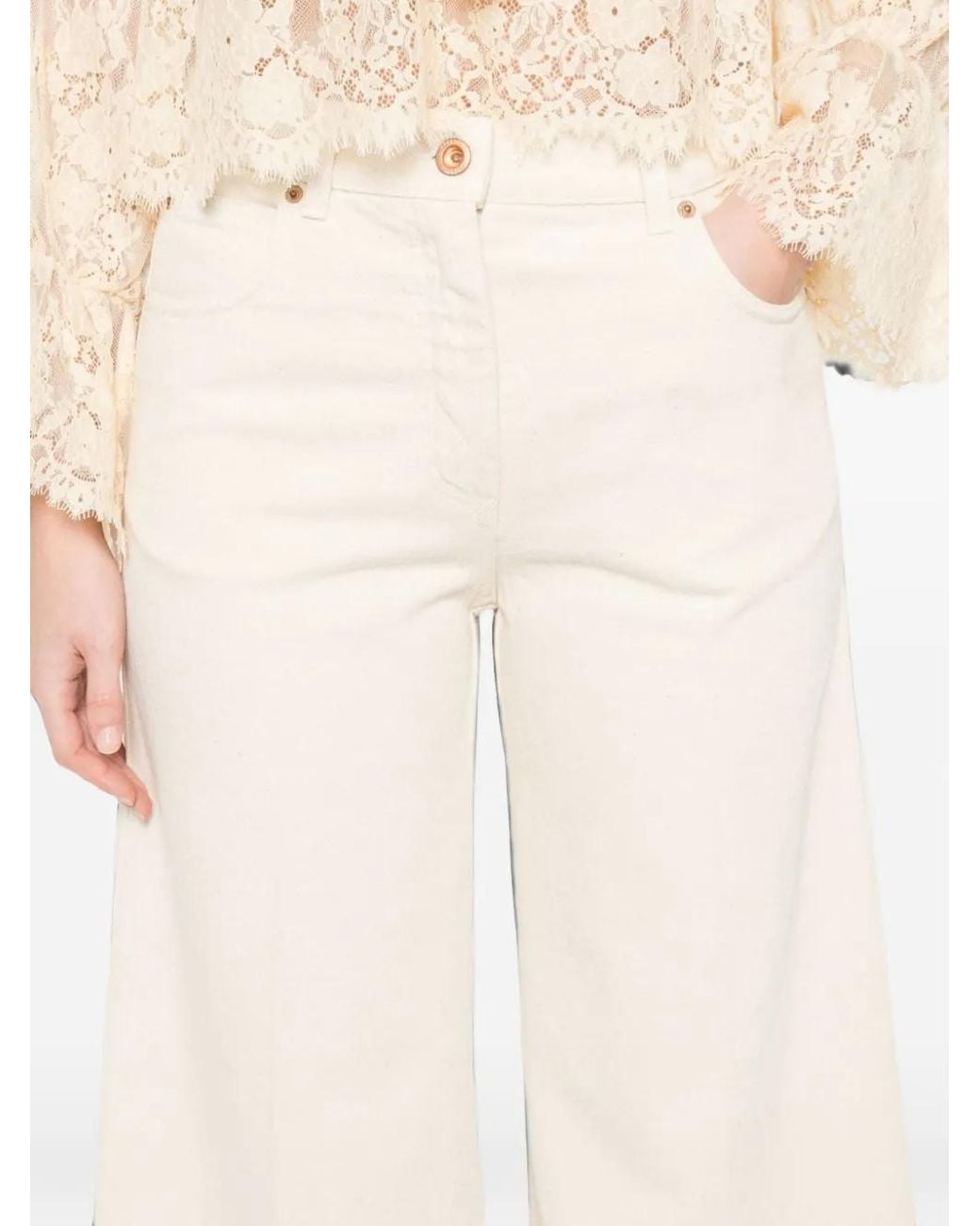 Aspesi White Wide-Leg Jeans