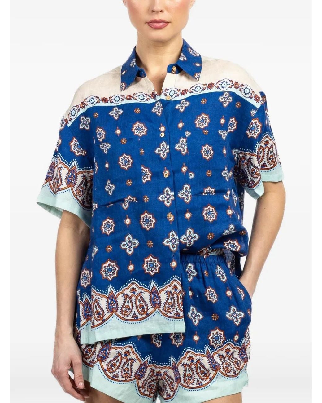 BOTEH Blue Patterned Shirt