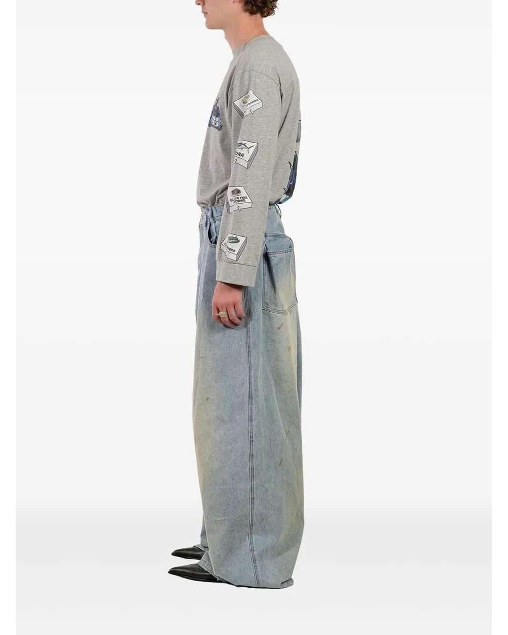 Natasha Zinko Treated Folded Jeans in Blue | Lyst