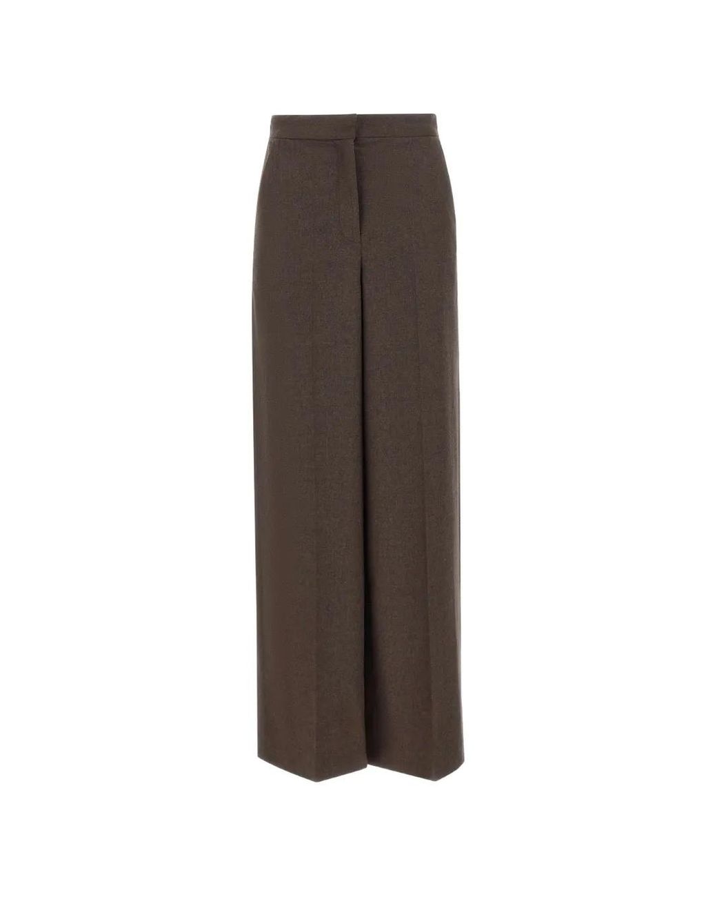 Gran Sasso Brown Pressed-Crease Palazzo Pants