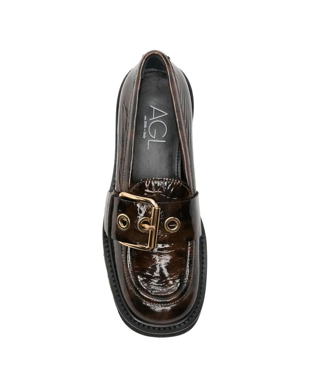 Agl Attilio Giusti Leombruni Black Luggie Buckle-Detail Loafers