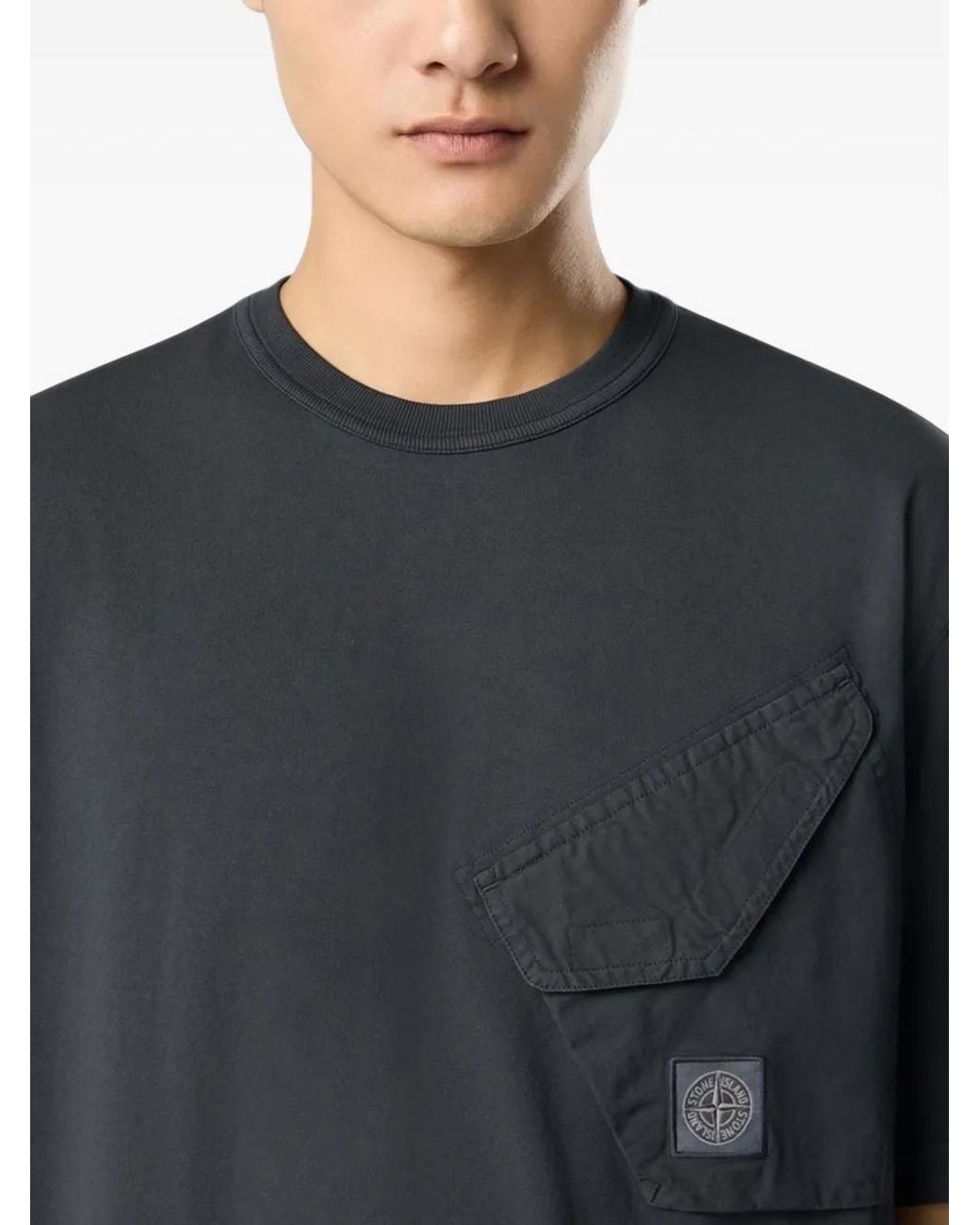 Stone Island Blue 2100008 Organic Cotton Jersey T-Shirt for men