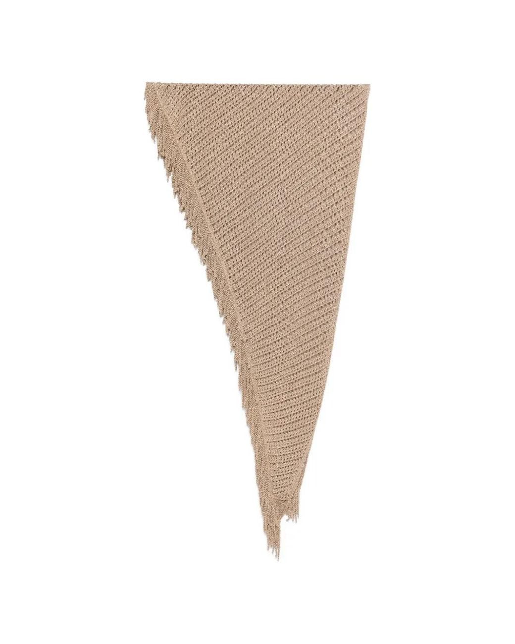 SIMONA CORSELLINI Natural Metallic-Effect Open-Knit Scarf