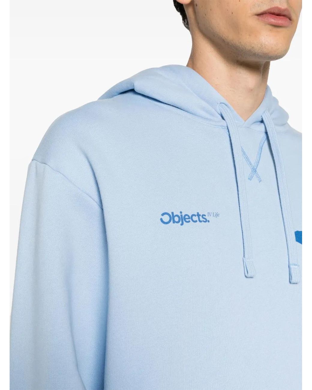 Objects IV Life Blue Boulder-Print Cotton Hoodie