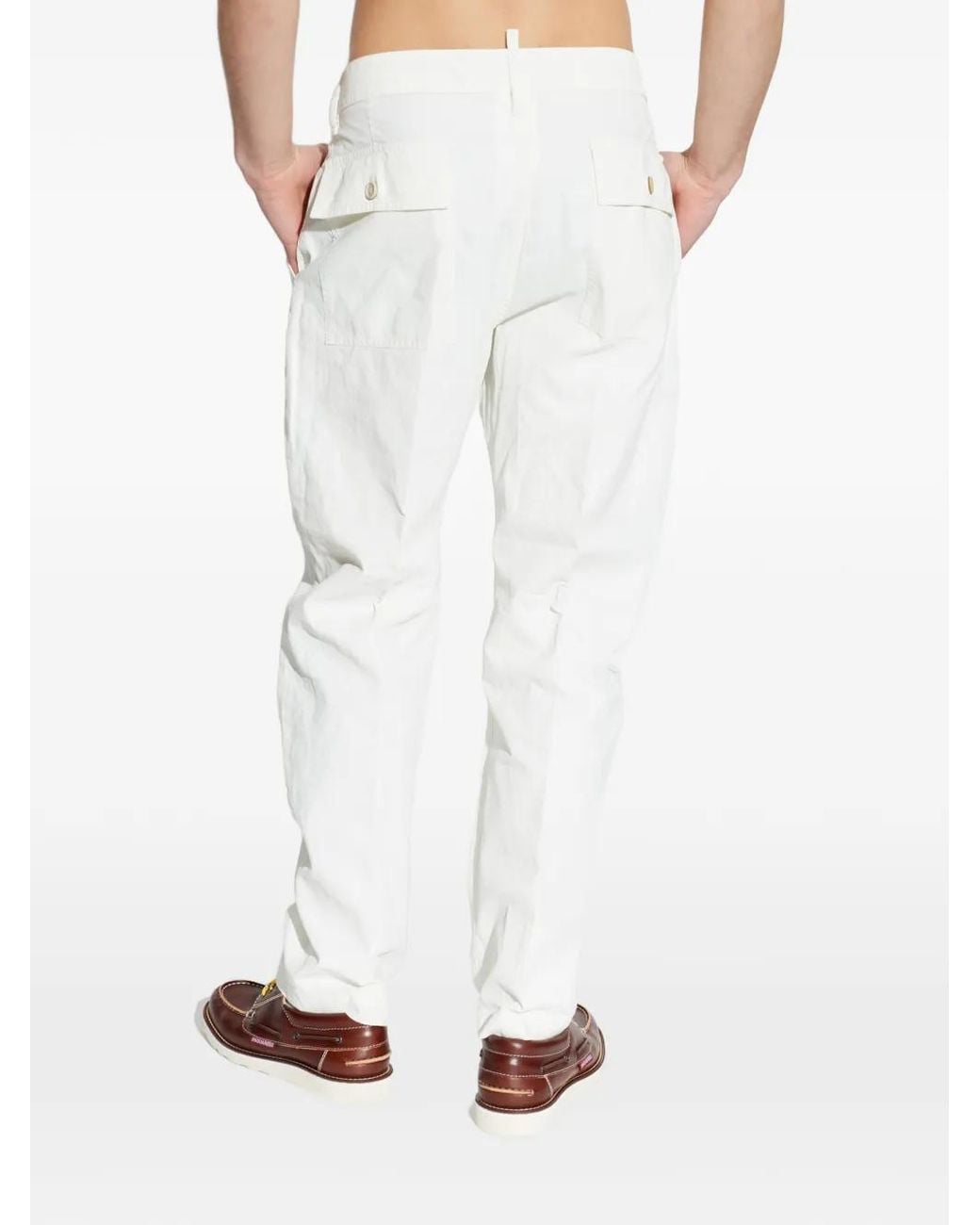 DSquared² White Pantalon Fuselé À Taille Élastiquée for men