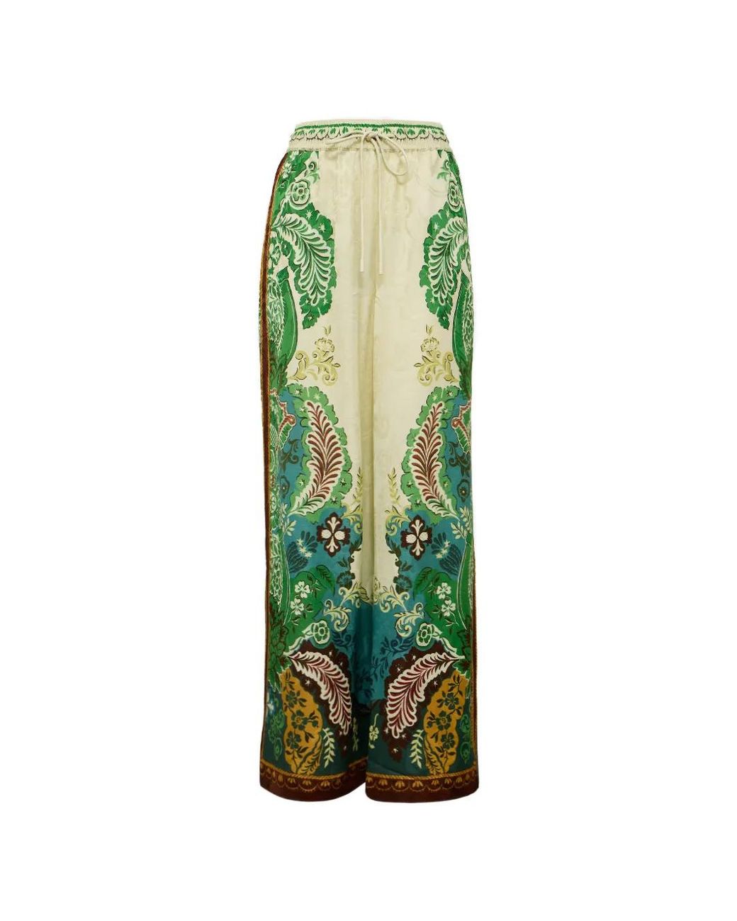 ALÉMAIS Green Florence Botanical-Print Trousers