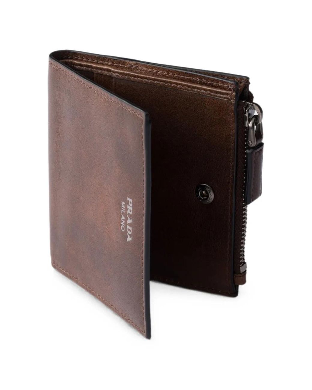 Prada Brown Small Leather Wallet for men