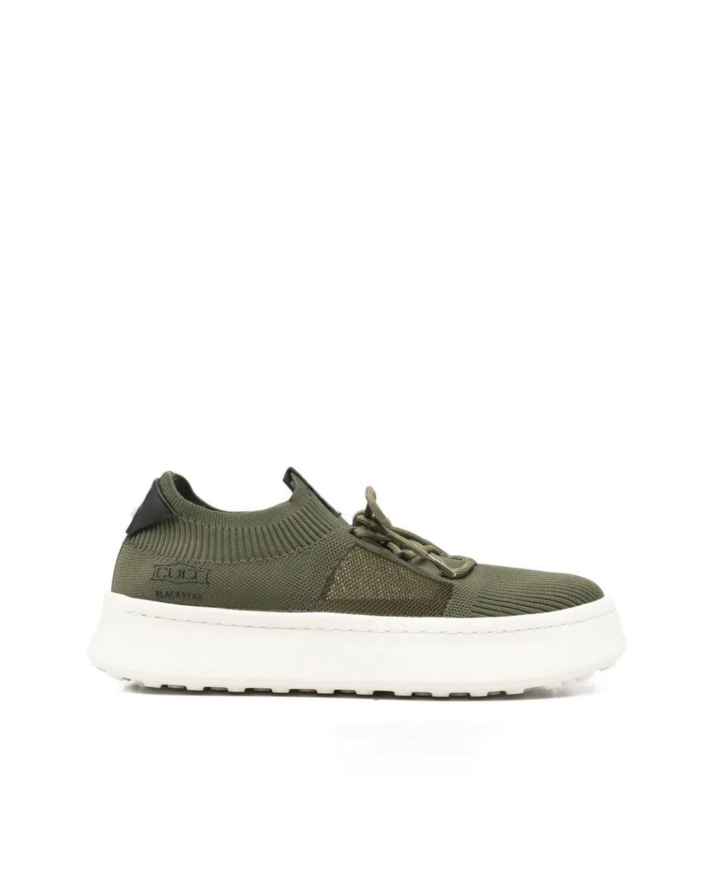 Cult Green Blackstar 4498 Ribbed-Knit Lace-Up Sneakers for men