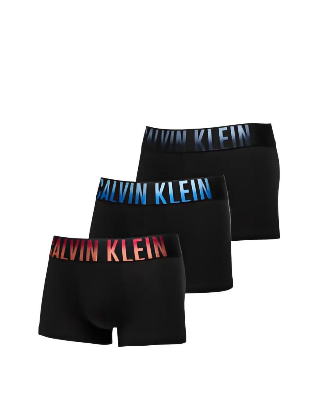 Calvin Klein Black Logo-Waistband Trunks (Pack Of Three) for men
