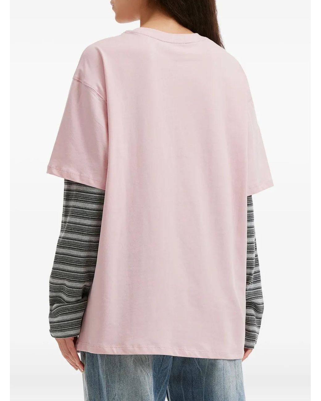 Mini Cream Pink Graphic Crew-Neck Top